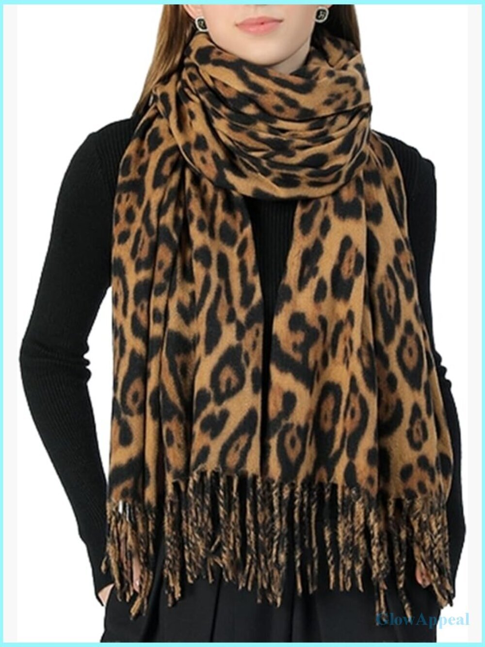 Soft Leopard Print Thick Winter Scarf Shawl Wrap 70" Long